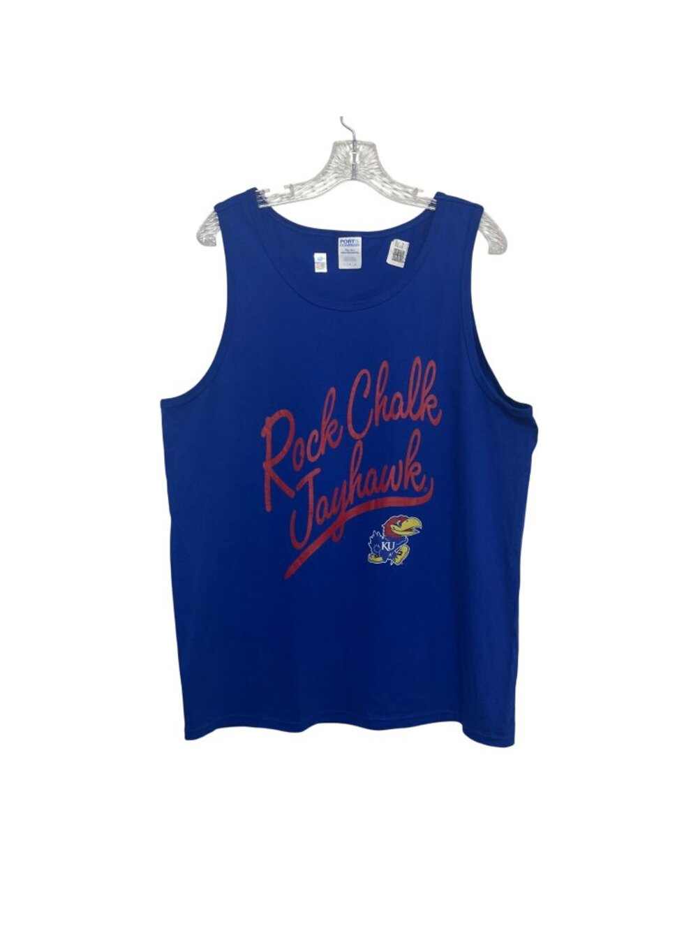 Kansas Jayhawks Rock Chalk Tank Top Mens Large Blue New Fanwear